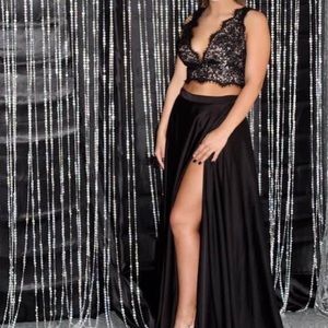 2 piece black formal dress